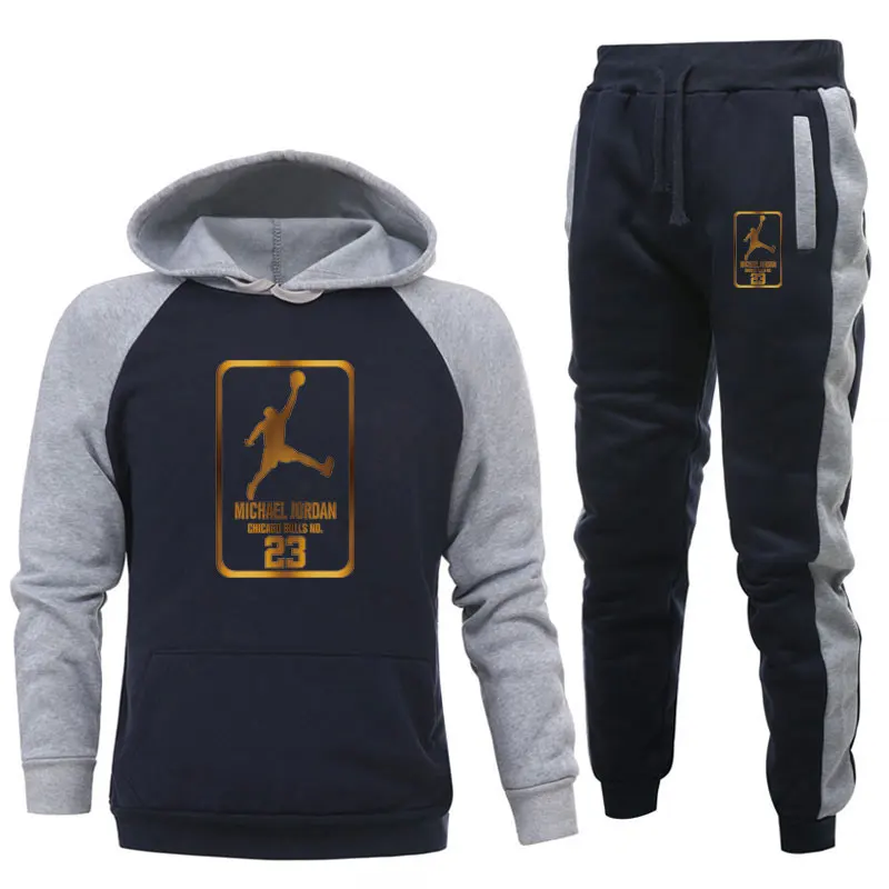 

New Men's Hoodie Set Quality Printed Sportswear Pullover Harajuku Hoodie + Sweatpants Jogging Men's Pullover 3XL Sports Suit Men