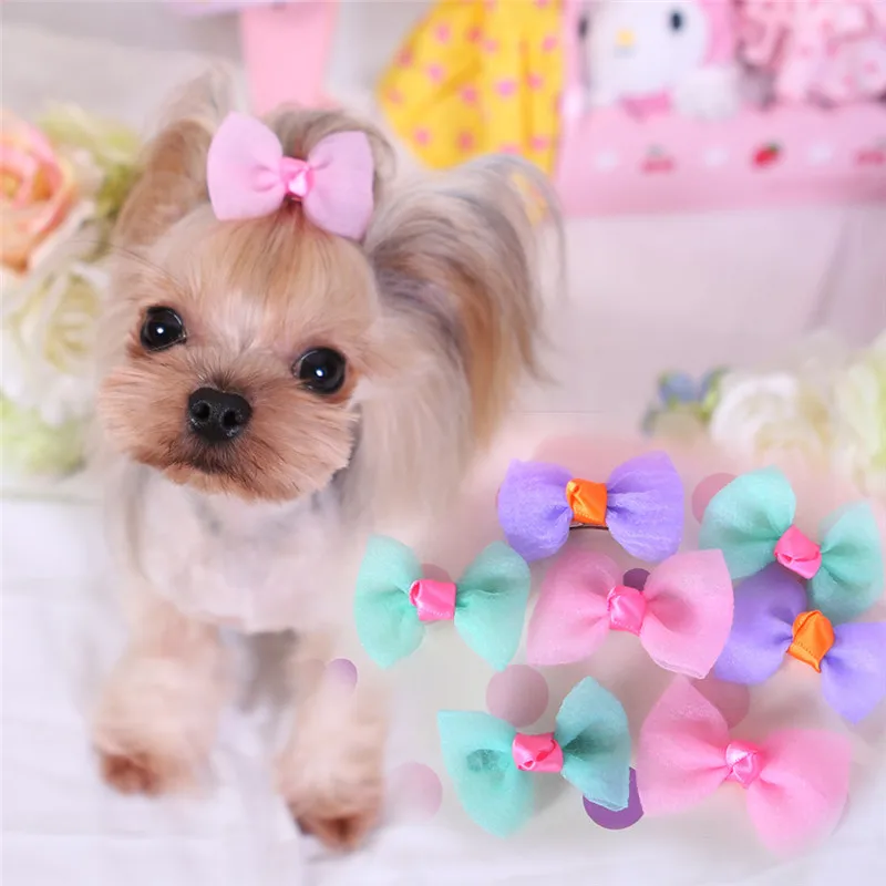

1PC Cute Small Dogs Cat Hair Hairpin Bows Cloth Hairpin Pomeranians Chihuahuas Pet Supplies Pets Grooming Accessories
