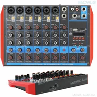 micwl 8 channel bluetooth mixing console audio mixer usb sd for pc laptop network live recording stage studio xlr 6 35mm