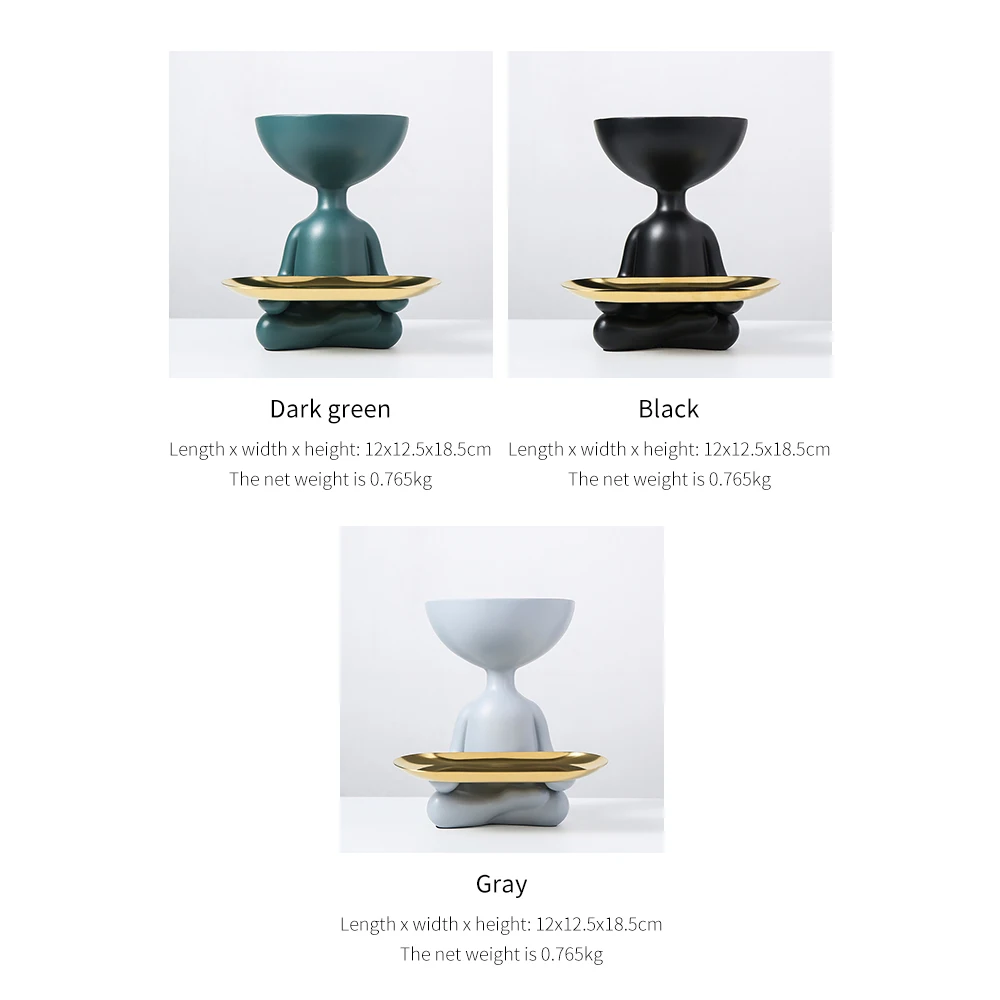 

Abstract Character Resin Storage Metal Tray Modern Home Decoration Living Room Decoration Accessories Gifts Jewelry Organizer