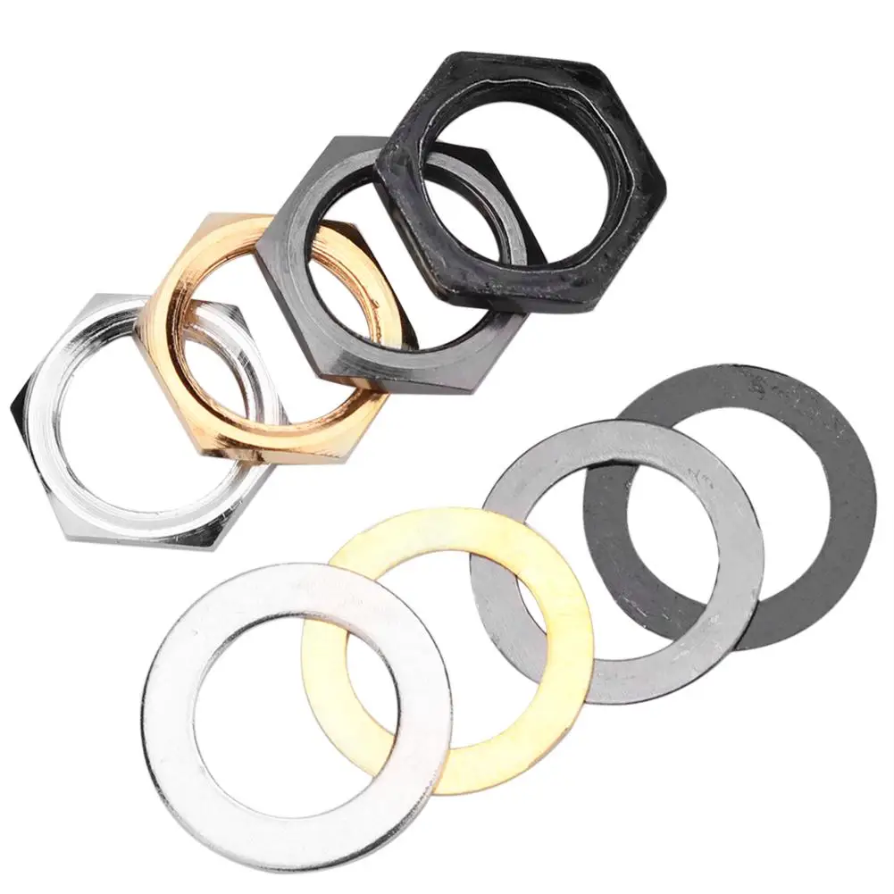 

Hot Sale Gaskets Nuts Multi-function Portable 3/8 inch Guitar Bass Socket Connector Washer Nuts Set Musical Instruments Parts