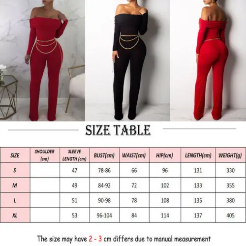 

Women Long Sleeve Slash Neck High Waist Sexy Jumpsuit Nice Autumn Winter Women Fashion Black Solid Body