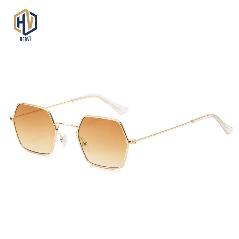 

Vintage Square Sunglasses Unisex Metal Polygon Sun Glasses Fashion Ocean Lens Eyewear okulary przeciwsłoneczne