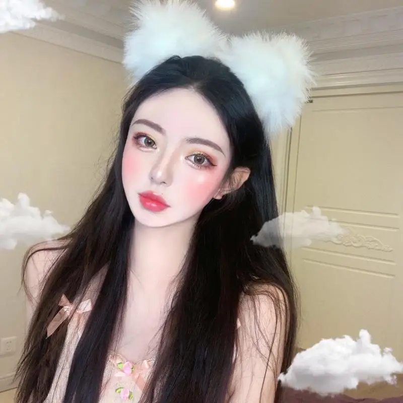 New Cute Cat Ears Hair Clips Women Girls Sweet Hairpins Furry  Washing Headband Hair Styling Fashion Hair Accessories pour elle images - 6