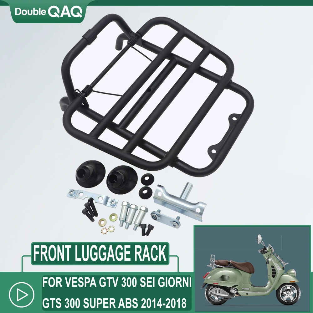 

Черная передняя багажная стойка из нержавеющей стали для Vespa GTV 300 Sei jorni GTS 300 Super ABS 2014-2018