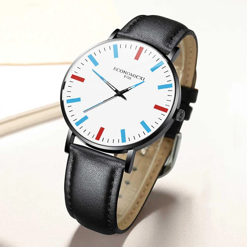 Красочные Бизнес мужские часы досуга креативные спортивные кожа пояс сетки