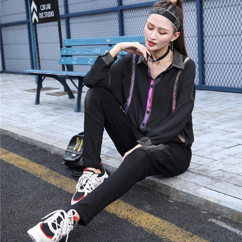 Max LuLu корейская мода Женские винтажные джинсовые рубашки женские шифоновые топы и блузки осенняя одежда панк уличная одежда размера плюс