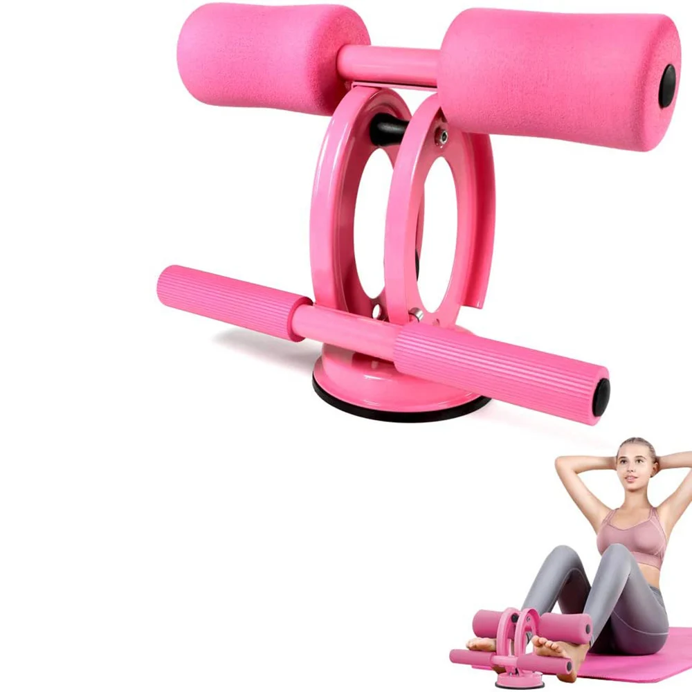 

Portable Self-Suction Sit Up Bar Adjustable Sit-Up Aid Equipment With Double-Rod Big Suction Cups for Abdomen/Waist/Arm/Leg Stre