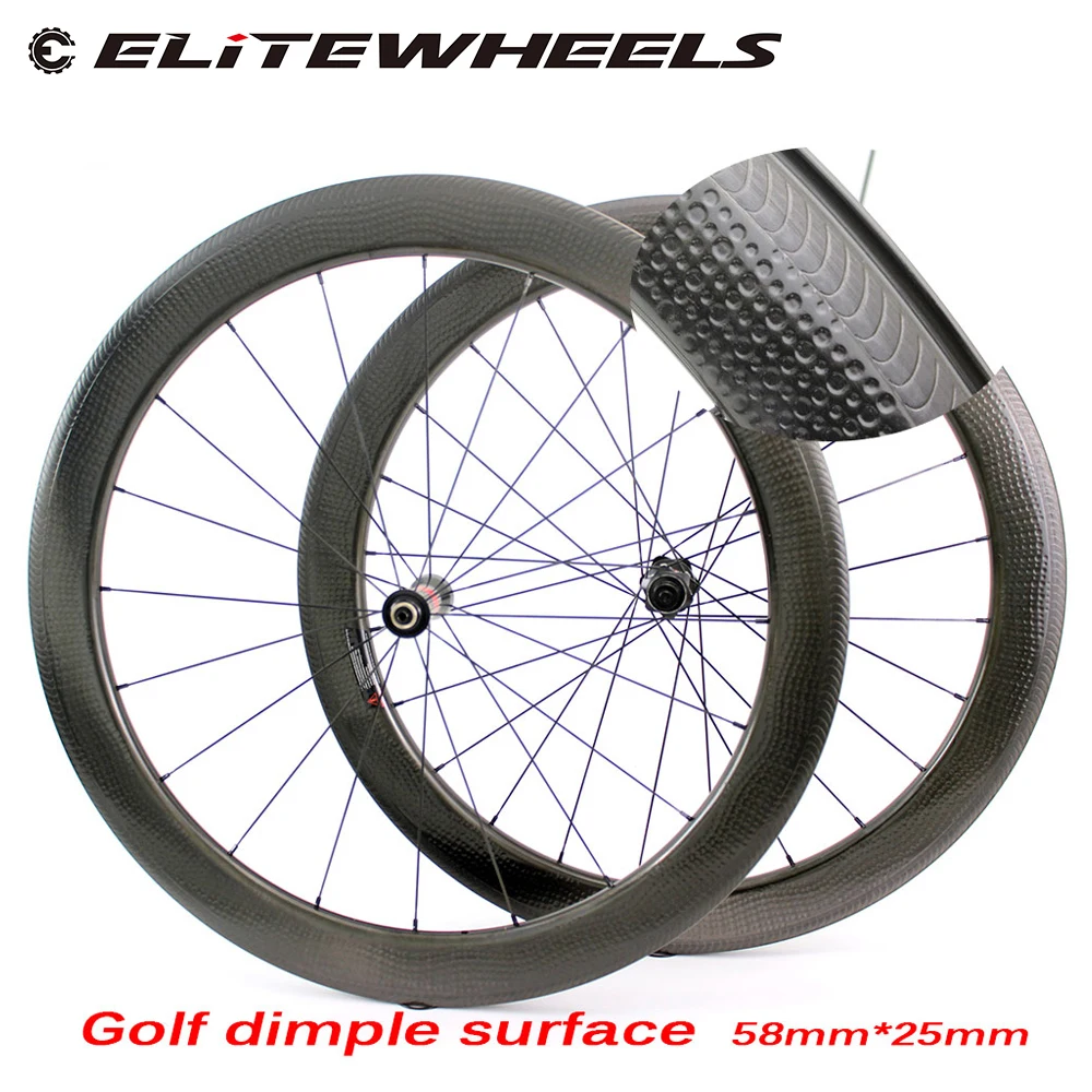 ELITEWHEELS 700c Dimple V тормозная колесная установка Углеродные дорожные колеса высокая TG