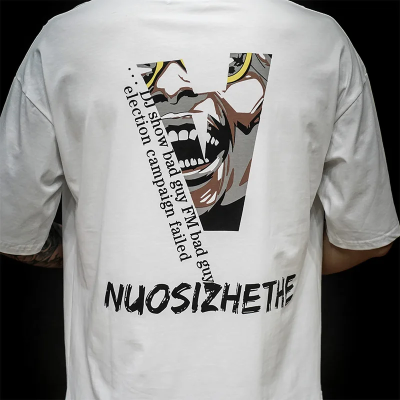 

Men's Cotton Fashion T-shirt Funny Mens Summer Tshirts Male Oversized Tee Shirts White 5XL Casual T Shirt Tee For Man Streetwear
