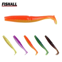 soft lure t tail 80mm 100mm double color salt fish smell silicone fishing bait