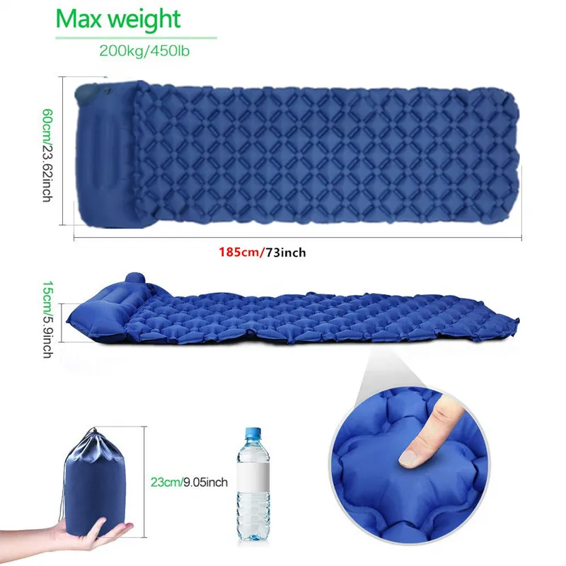 vender Hulk Almofada De Dormir Ao Ar Livre Com Built-in Bomba Inflável Esteira De Acampamento Com Travesseiro Para Mochila Ao Ar Livre, Viajando, Caminhadas