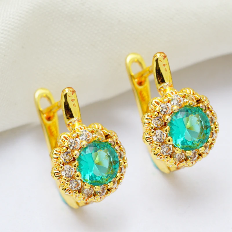 Женские круглые сережки-капли серьги-кольца золотистого цвета с блестящим