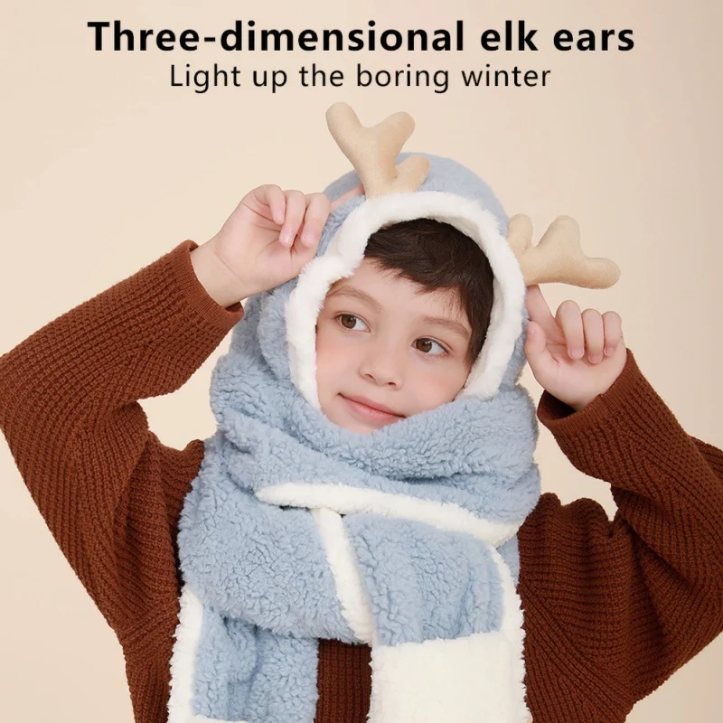 Зимняя детская шапка шарф и перчатки теплый рождественский комплект из шапки