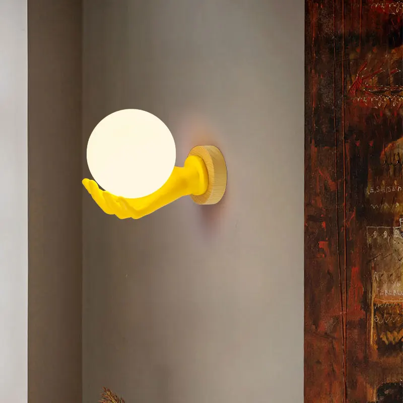 

Современный светодиодный настенный светильник с ручными шариками, скандинавский прикроватный светильник для спальни, коридора, крыльца, д...