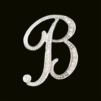 rshczy letter b cute brooch for women men rhinestones crystal silver color metal pins jewelry accessories christmas gift