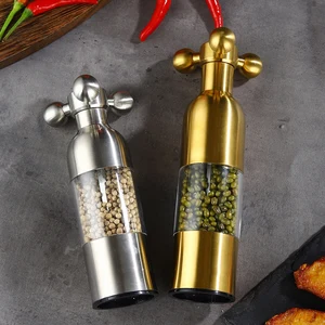 stainless steel grinder manual salt and pepper mill ceramic core sesame spice grinder gadgets home kitchen tools bbq accessory free global shipping