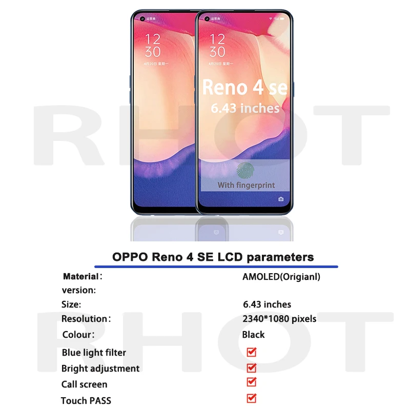 6,4 "pantalla Original para OPPO Reno 4 SE pantalla LCD de montaje de digitalizador con pantalla t&aacute;ctil para Reno 4 SE PEAT00 PEAM00 reemplazo de la pantalla LCD-1