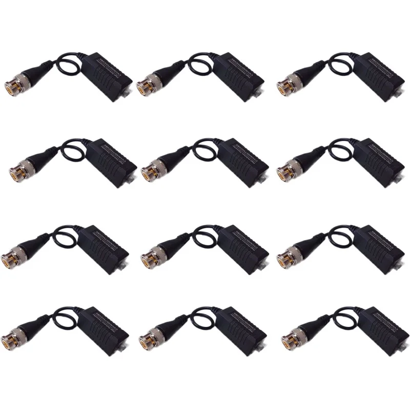 12 шт. 720P-1080P CVI TVI AHD Video Balun Coax BNC to UTP CAT5 для камеры видеонаблюдения HD Full motion витая