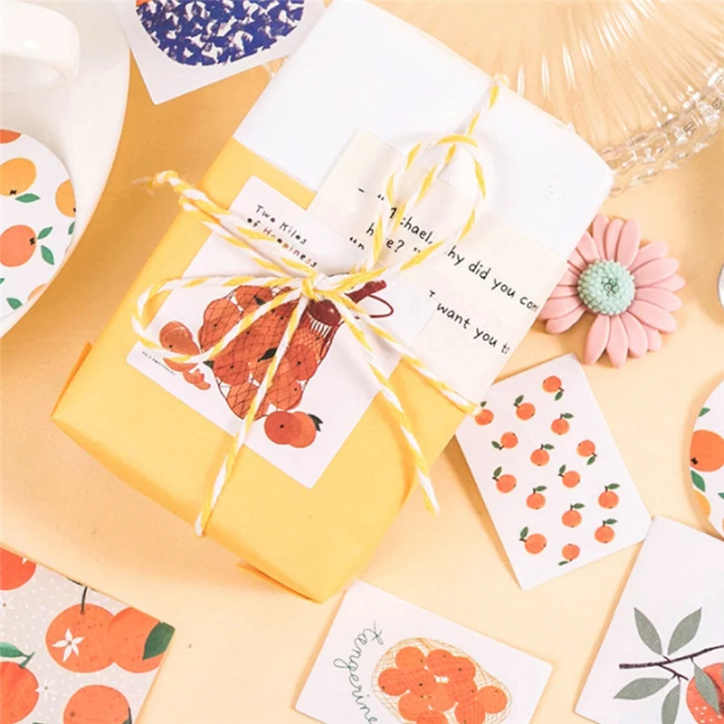 

Full of Orange Series Fresh and Sweet Gift Box Diary Stationery Notebook Boxed DIY Scrapbook Stickers