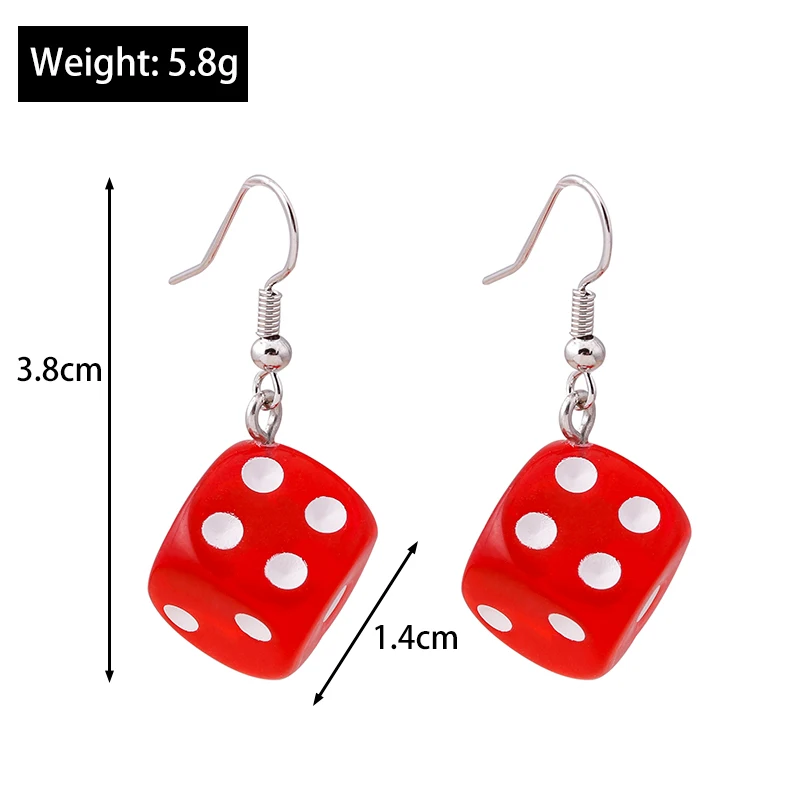 

Cartoon 3D Dice Earrings for Women Creative Candy Color Minimalist Design Female Dangle Earrings Friendship Handmade Jewelry