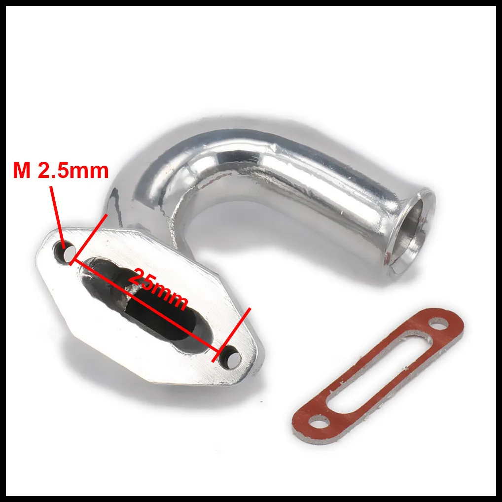 RCAWD полированный Выпускной боковой коллектор + прокладка из алюминиевого сплава