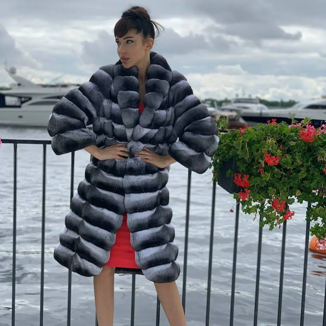

Fashion Long Rex Rabbit Fur Coat Real Women 2021new Winter Natural Fur Overcoat Luxury High Quality Rex Rabbit Fur Coats Genuine