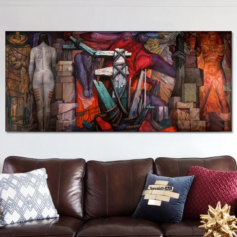 

Famous Abstaract Painting Wall Art Poster And Prints Jorge Gonzalez Camarena mural Liberacion Pictures for Living Room Cuadros
