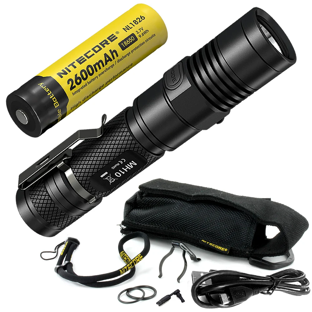 2600MAH NL1826 NITECORE MH10 1000 лм U2 светодиодный наружный перезаряжаемый портативный фонарик USB кабель для зарядки+ 1x18650 аккумулятор - Испускаемый цвет: 2600MAH NL1826