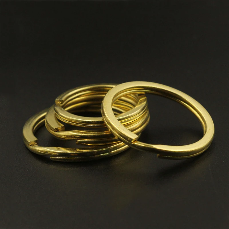 5 шт. твердой латуни Разделение кольца с двойной петлей брелок 15-38 мм крючок для