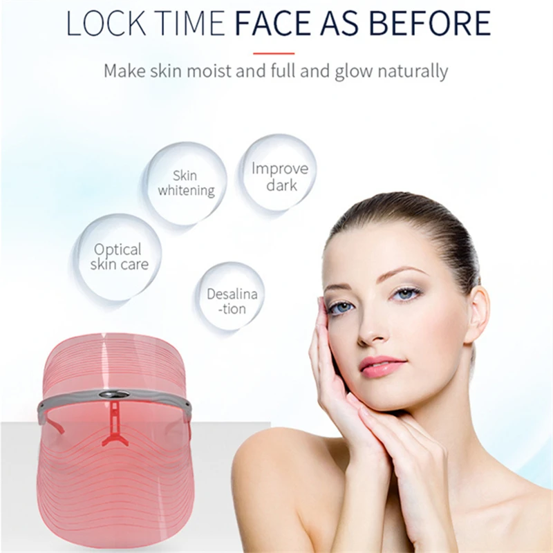 3 в 1 светодиодный фотон омоложение кожи лица маска Красота спектроанализатор по