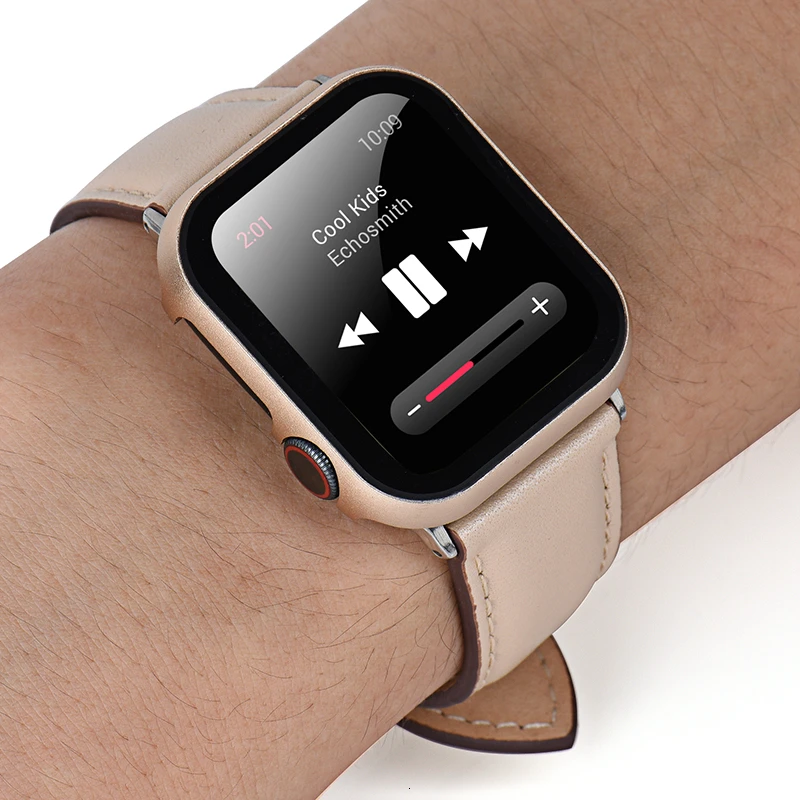 Чехол из закаленной пленки для Apple Watch Series 4, 3, 2, 1, ремешок, чехол 42 мм, 38 м, 40 мм, 44 мм, тонкий алюминиевый чехол, защита для iWatch 4