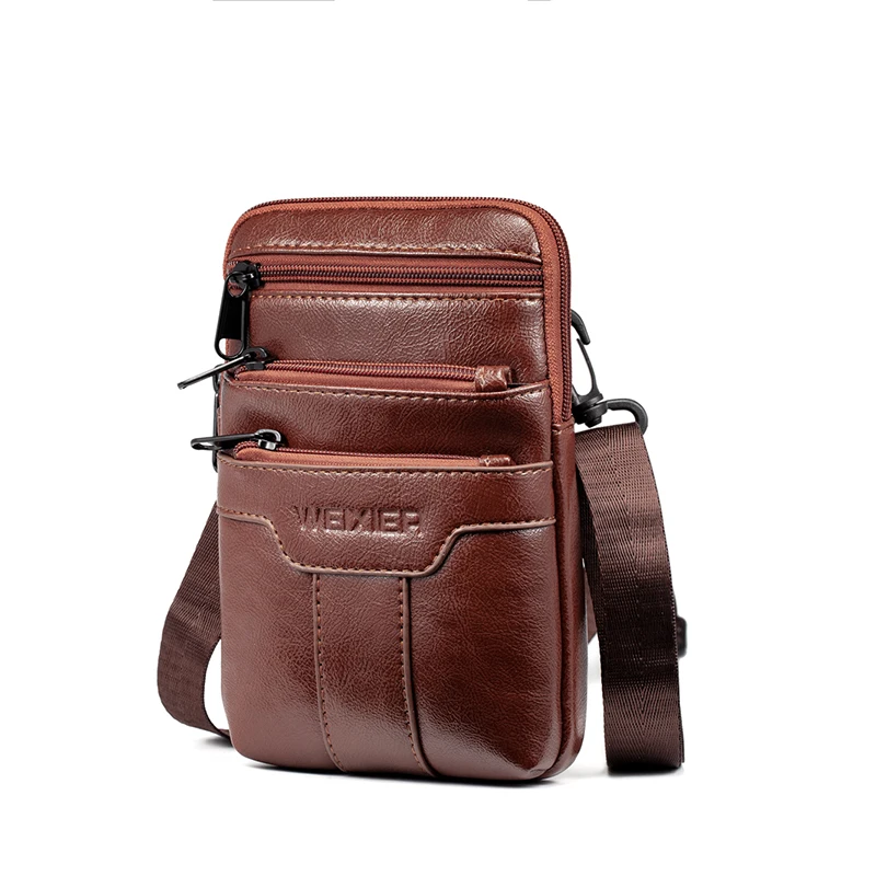 Сумка на плечо мужская из мягкого полиуретана повседневная многофункциональная