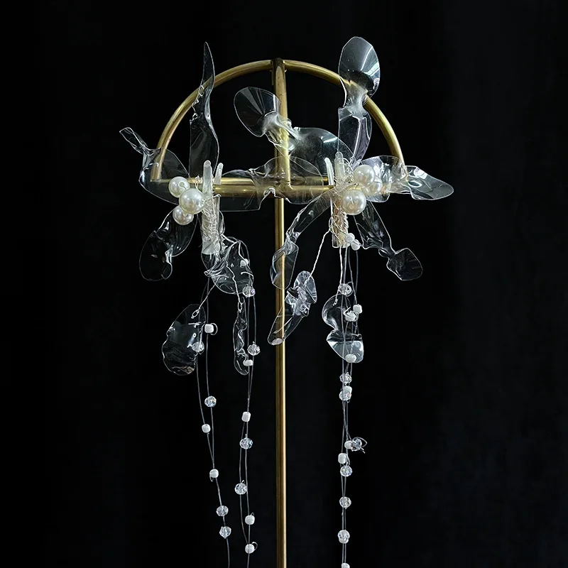 Романтические прозрачные заколки для волос NiuShuya с цветами невесты длинные