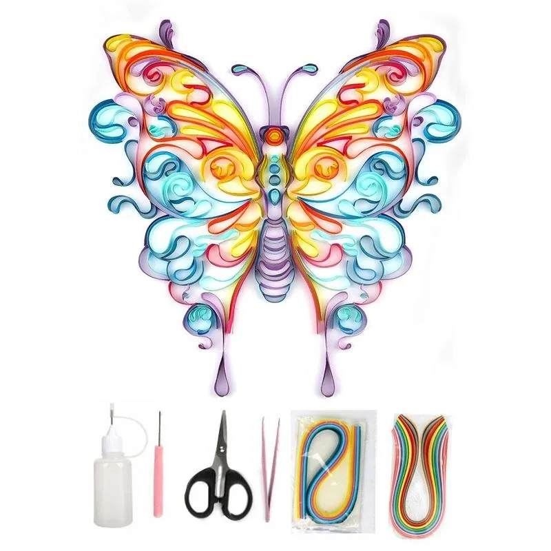 Бабочка самодельная бумага для карпа кволинг рисования оригами рукоделия клей