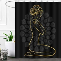 douchegordijn african american girl shower curtain waterproof polyester bath screens art afro black woman curtains bathroom