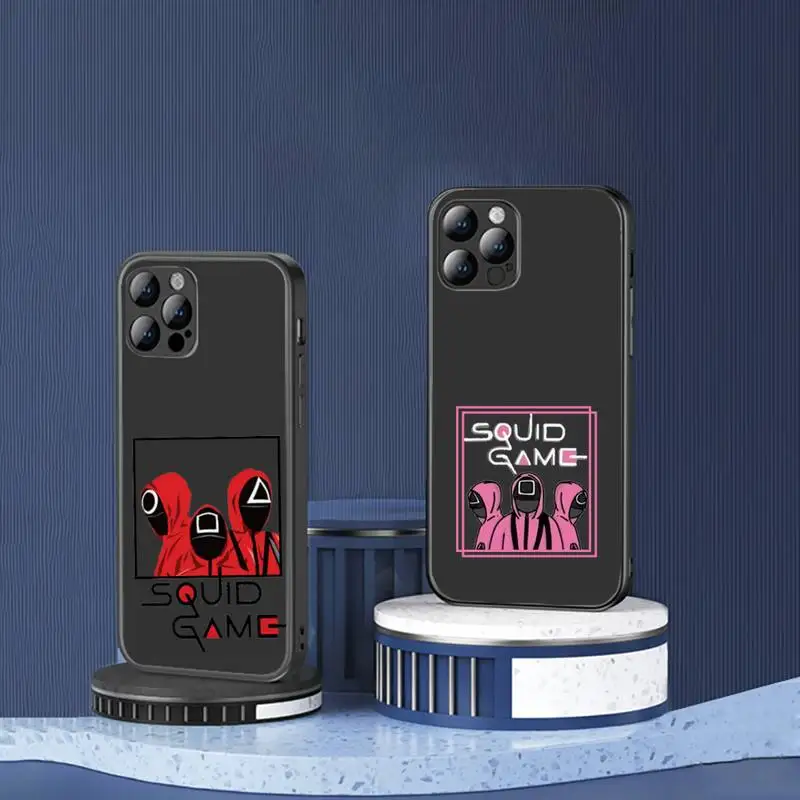 

Squid Game Pink Soldiers Phone Case for iPhone 13 7 8 11 12 Pro X XS XR Samsung A S Note 10 21S 71 Plus pro Max mobile bags