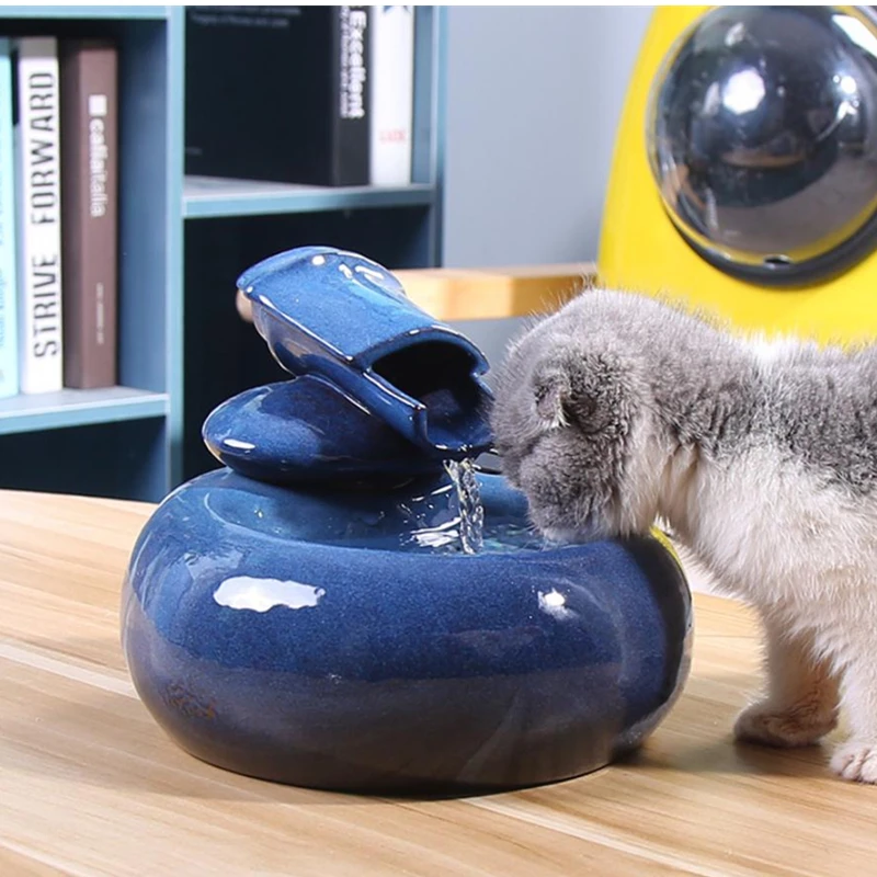 

US/EU/USB Plug Automatic Ceramic Water Fountain For Cats Food Bowl Pet Products Drinking Bowl Mute Feeder Dispenser For Cats Dog