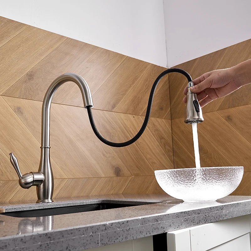 Смесители для кухни FLG кран с одной ручкой из матового никеля кухонной раковины