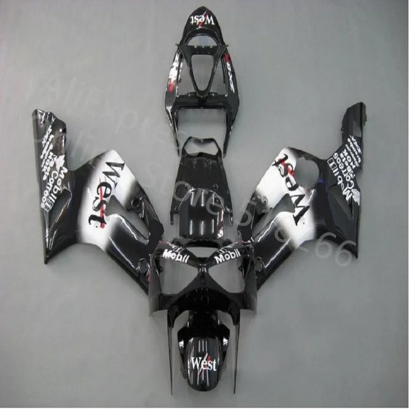 

Обтекатель для мотоцикла подходит для 2003 2004 ZX6R для kawasaki Ninja ZX6R 03-04 впрыск черный белый Западный корпус обтекатель из АБС
