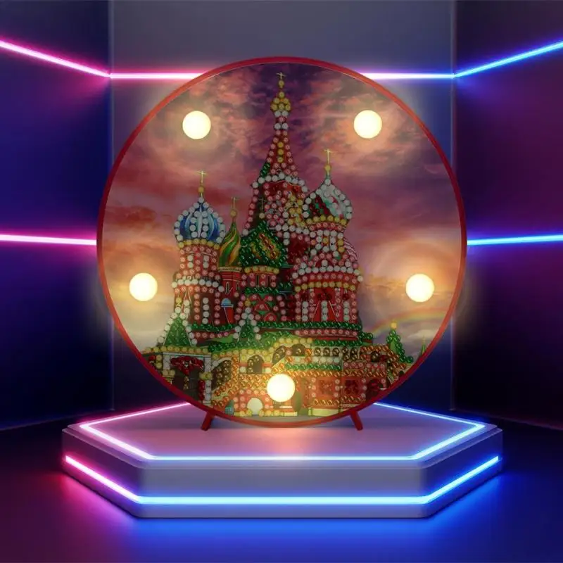 DIY Круглый Алмаз живопись светодиодный светильник цветок Павлин специальная