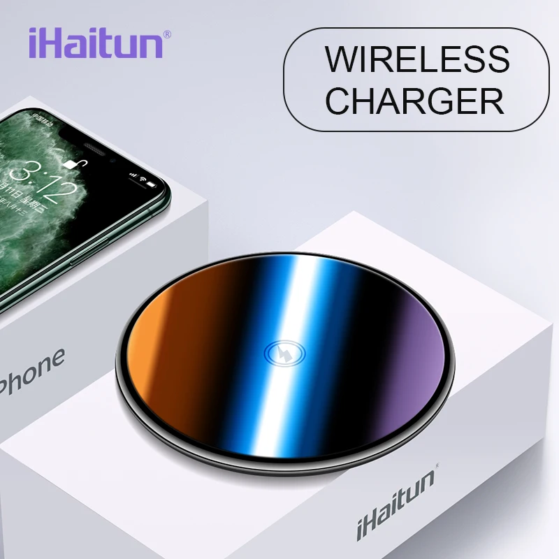 IHaitun роскошное Qi Беспроводное зарядное устройство для быстрой зарядки iPhone 11 Pro