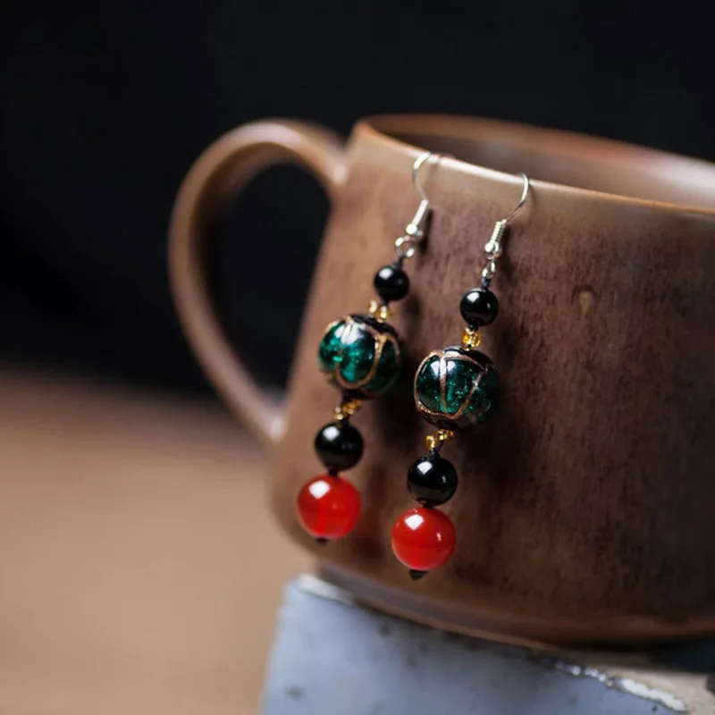 Новые оригинальные винтажные цветные глянцевые серьги серьги-подвески с