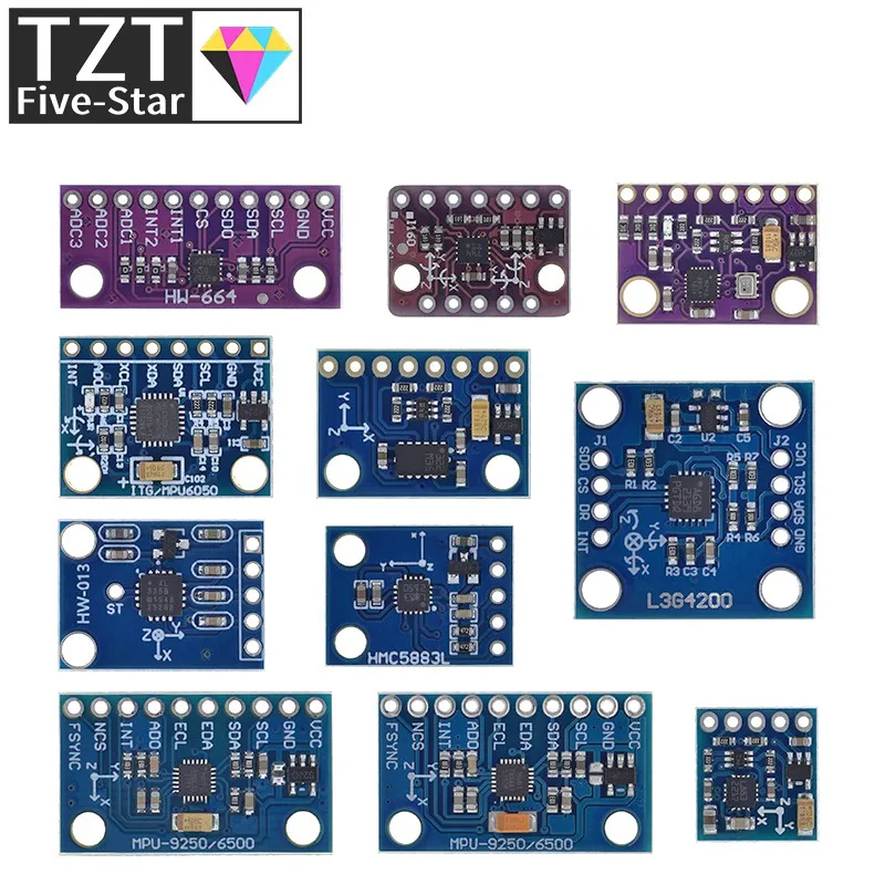Флюоресцентная лампа головного света BMI160 LSM303DLHC L3G4200D HMC5883L ADXL335 LIS3DSH 3 6 9-осевое