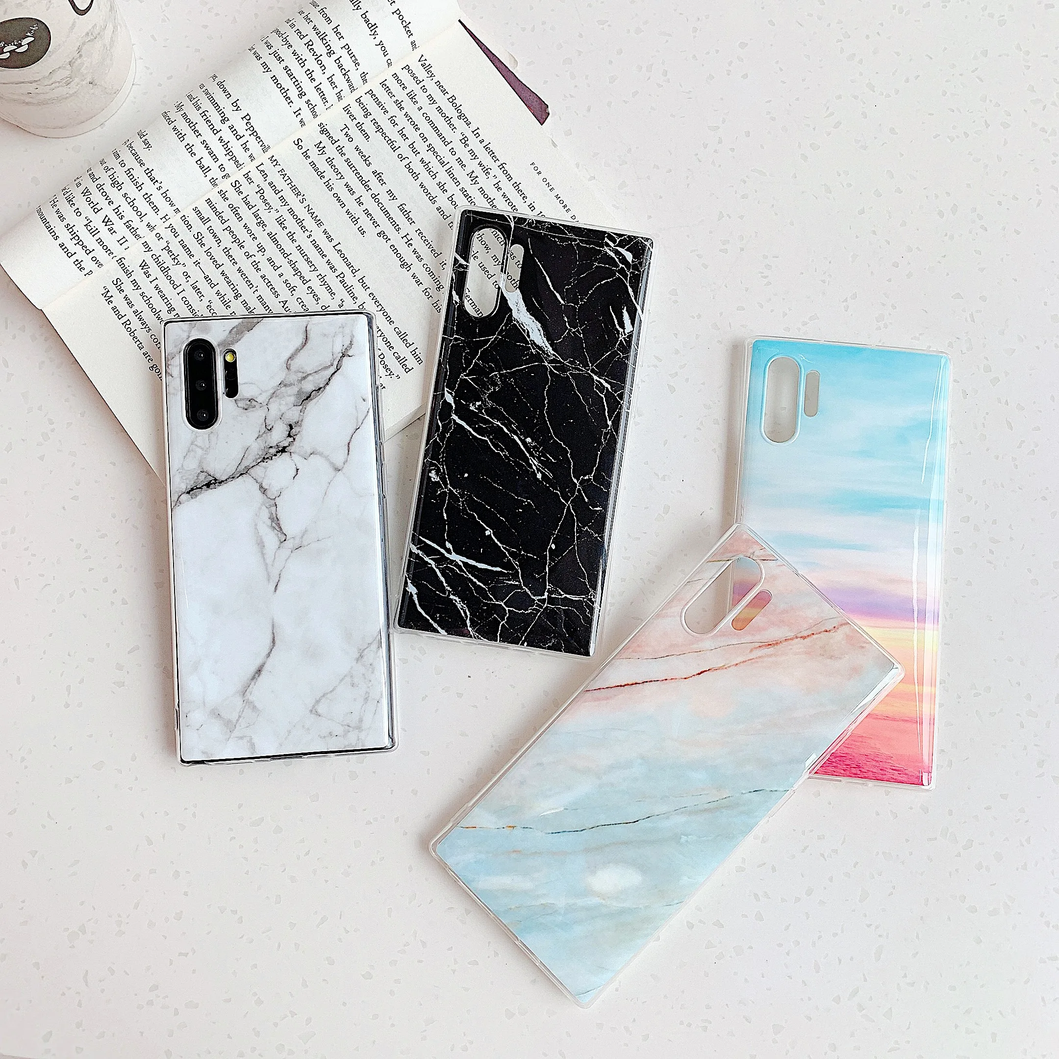 

Smooth Marble Phone Case For Samsung Galaxy S7 8 S10Plus S10 S20 Ultra S7Edge S10E Note8 9 10 Soft Silicone TPU Back Cover