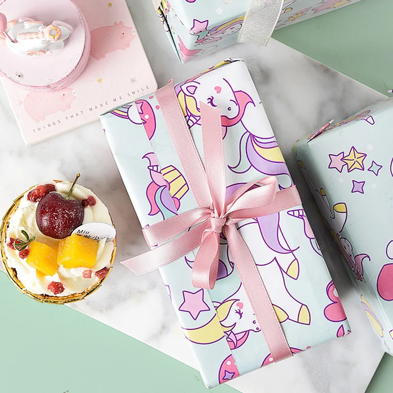 10 шт. Единорог печати Беби Шауэр детский подарок на день рождения оберточная