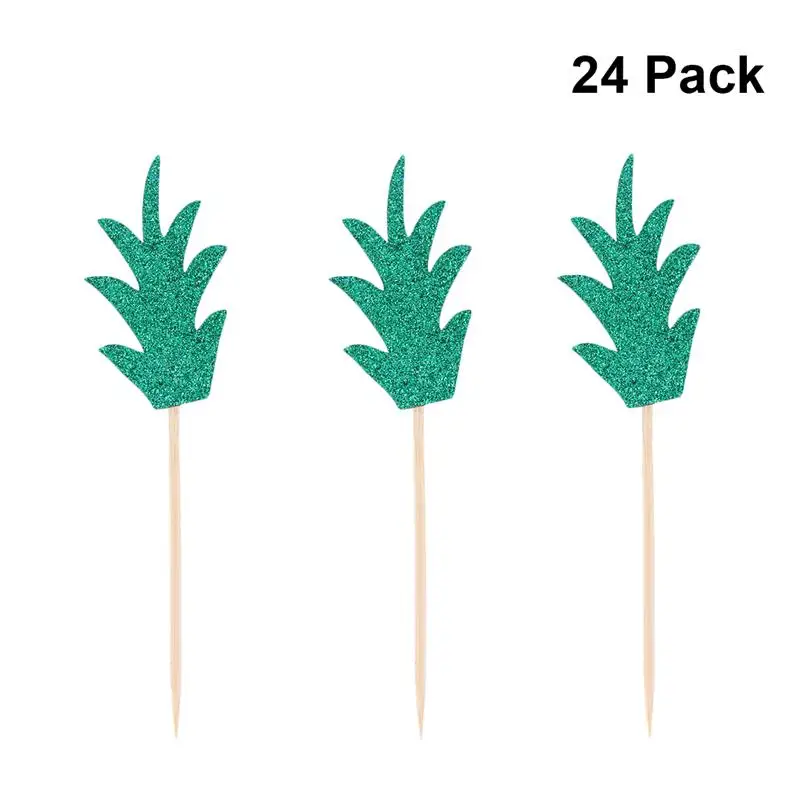 24 шт. топперы для торта лист ананаса зеленый Прекрасный Привлекательный торт