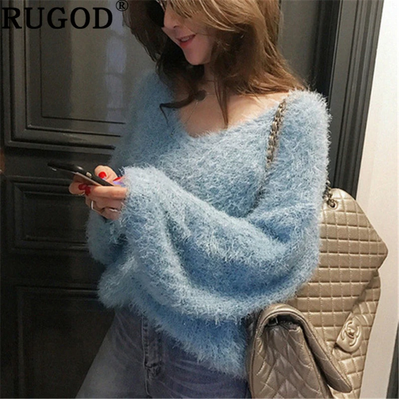 Женский вязаный свитер RUGOD элегантный однотонный кашемировый с кисточками и