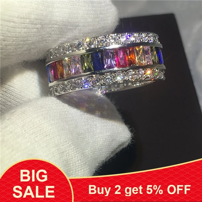 Кольцо обещание обручальное кольцо с белым золотом для женщин принцессы