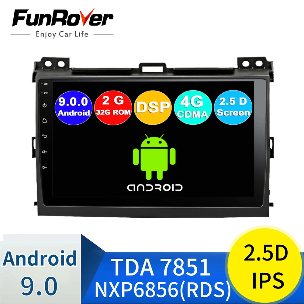 ips Android 9,0 Автомобильная Мультимедийная Автомагнитола для Toyota Land Cruiser Prado 120 2004-2009 gps Navi Навигация стерео плеер